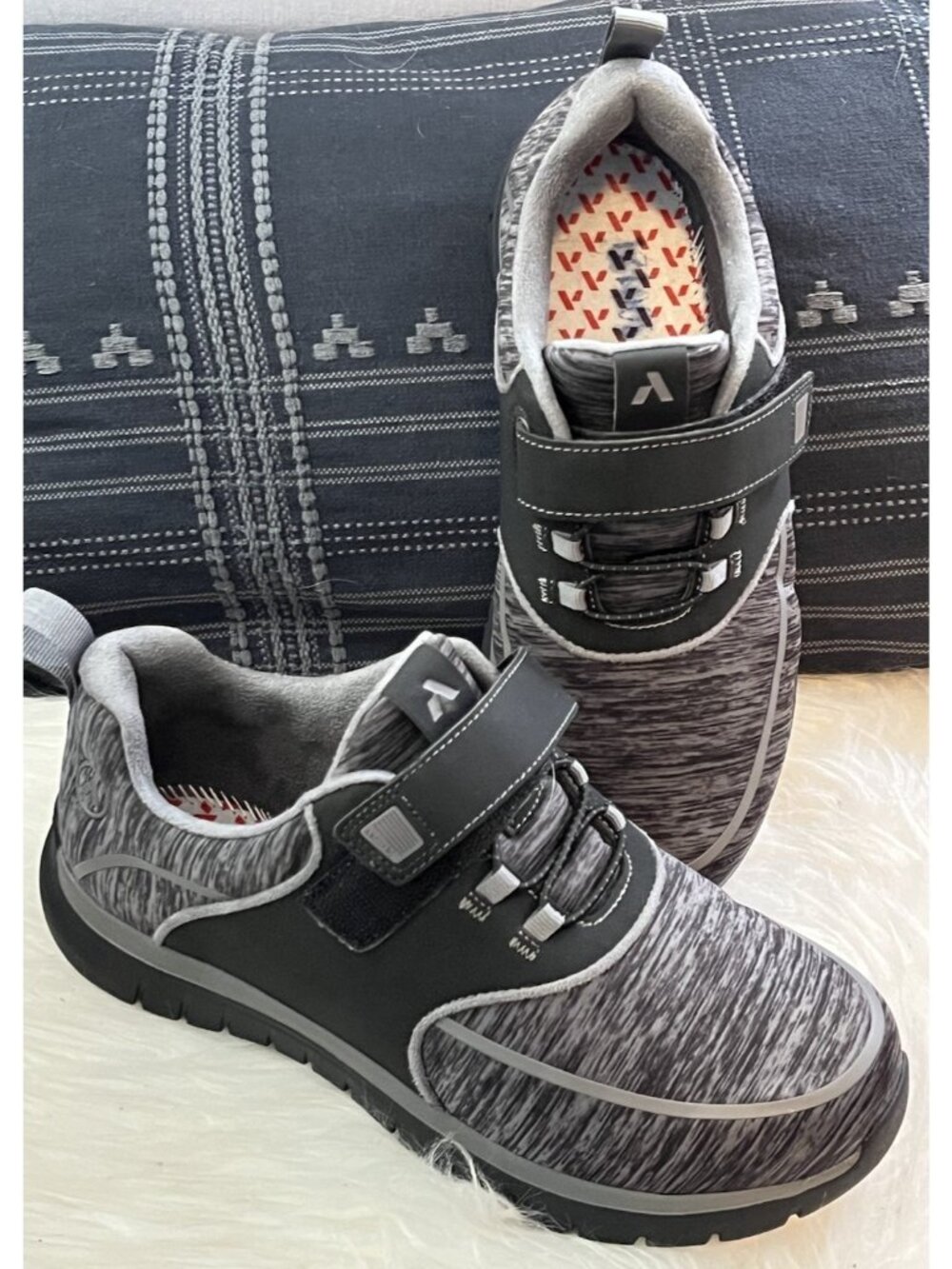 Anodyne No 45 Womens Gray Comfort Walking Shoes Need Insole Hook Loop X Wide 7.5